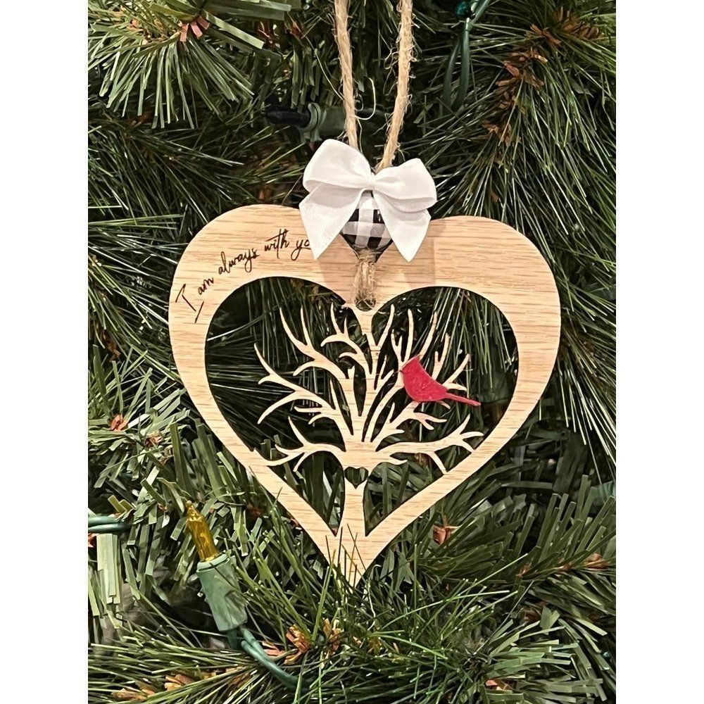 I Am Always With You Cardinal Wood Ornament - Picture 2 of 2